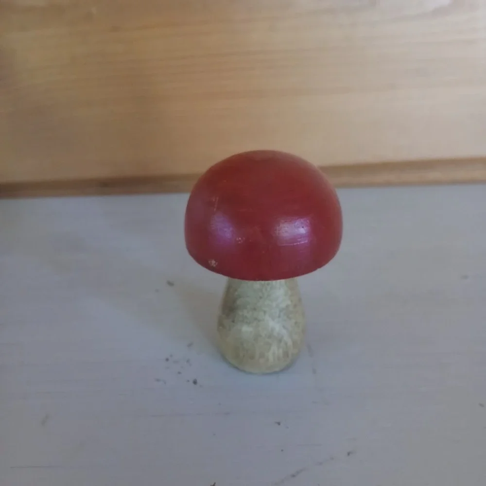 Handmade‎ Wooden Mushroom, 2 Inches, Used